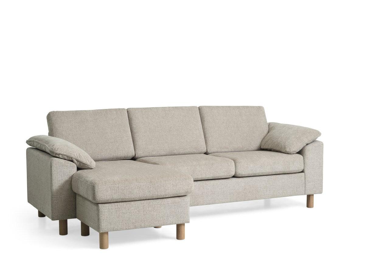 Kansas fabric, beige/oak – Ava sæt 1 sofa fra Unique Beds, Home & Living