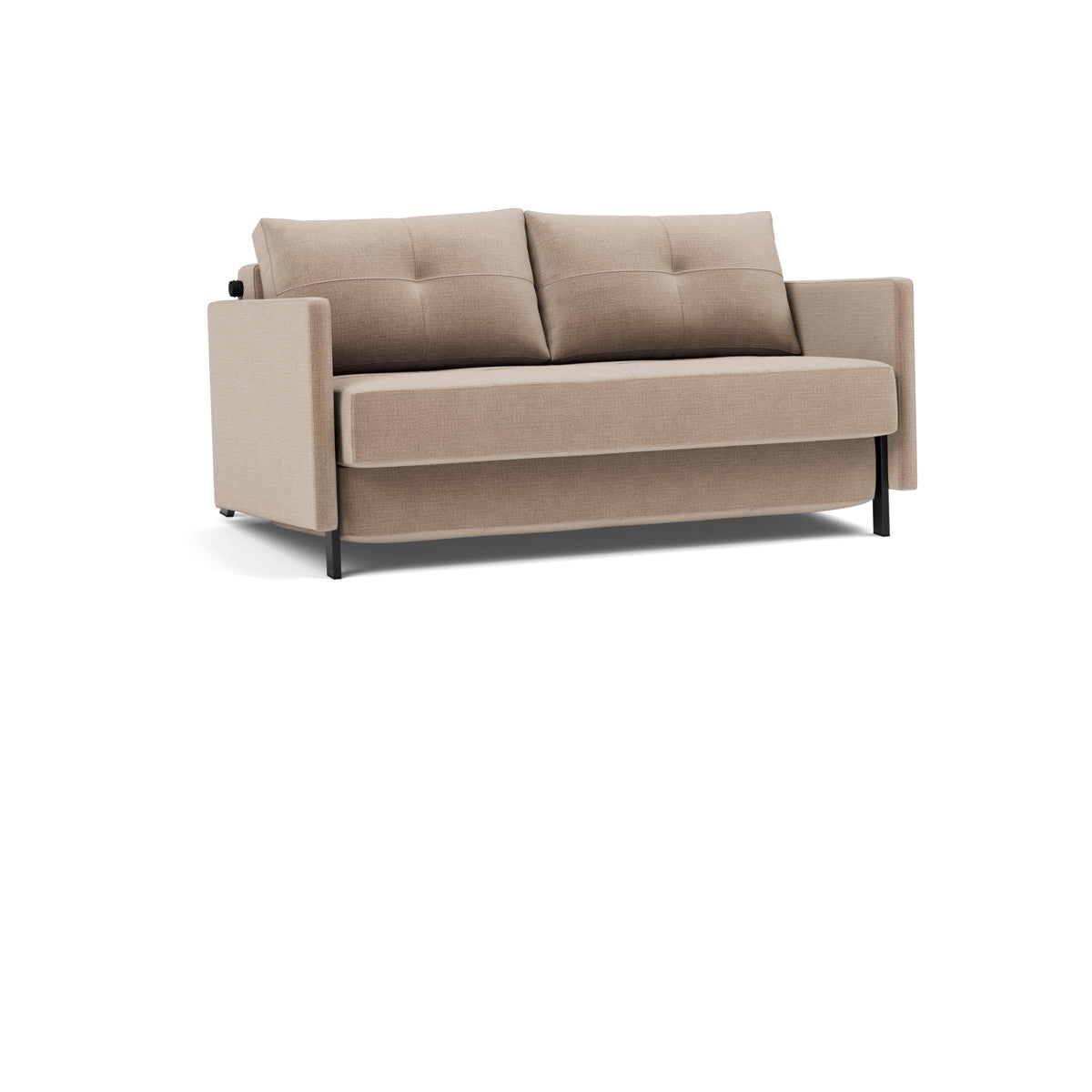 417 Esina Mocha – 140x200 – Cubed Sovesofa med Armlæn – som sofa fra Unique Beds, Home & Living