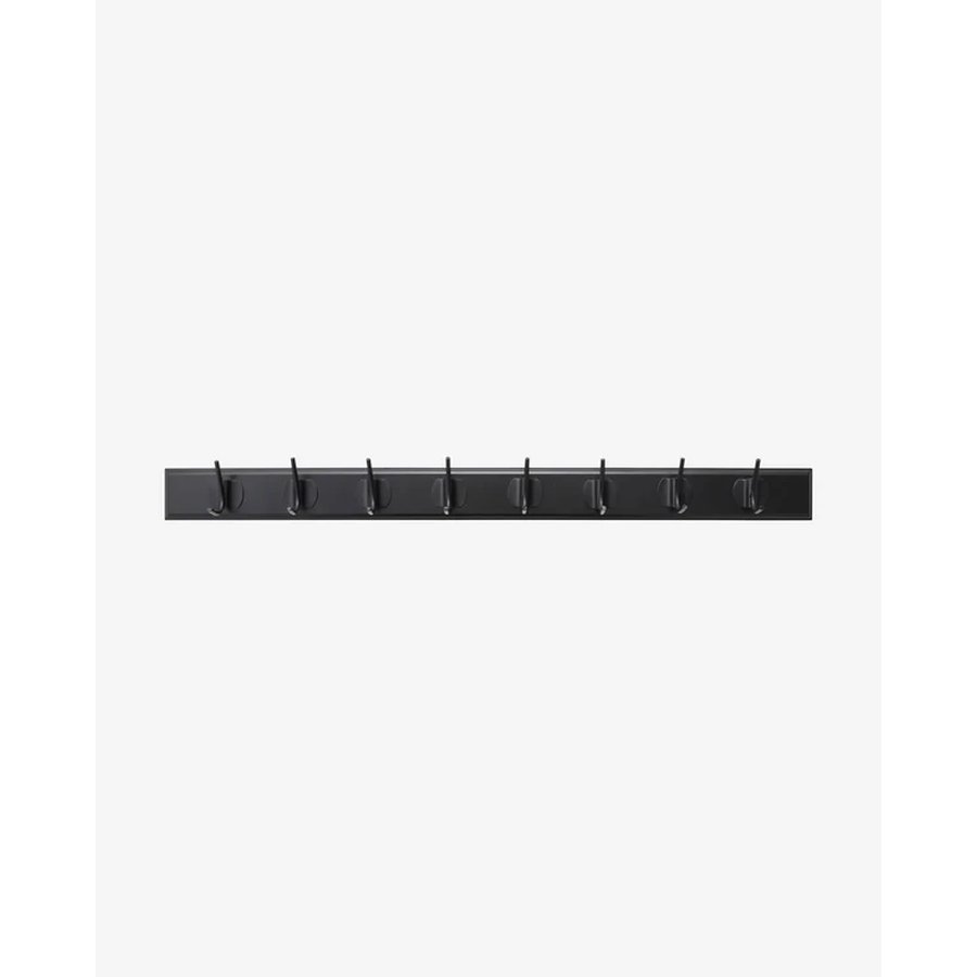 EDGY Knagerkke i Sort MDF med Sorte Knager fra Nordal | 8 Knager | 90x7x6,5 cm