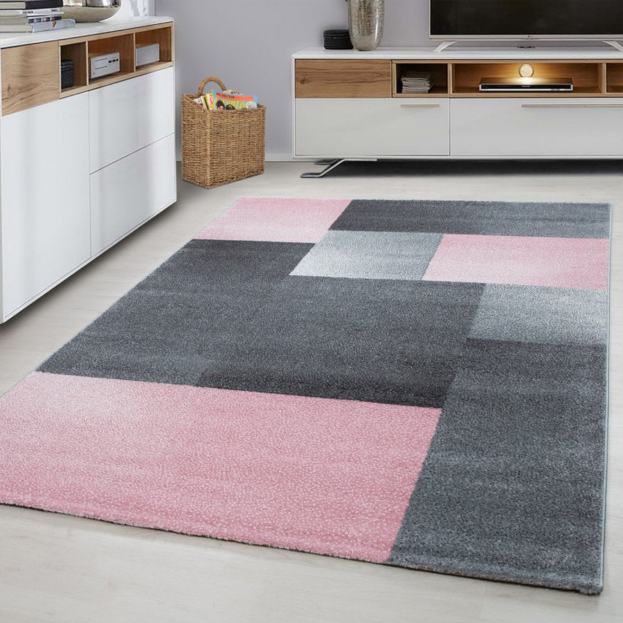 Elijah Gulvtæppe i Rosa med Kant fra Rugs by Uniquebeds, Home &amp; Living | Flere Størrelser