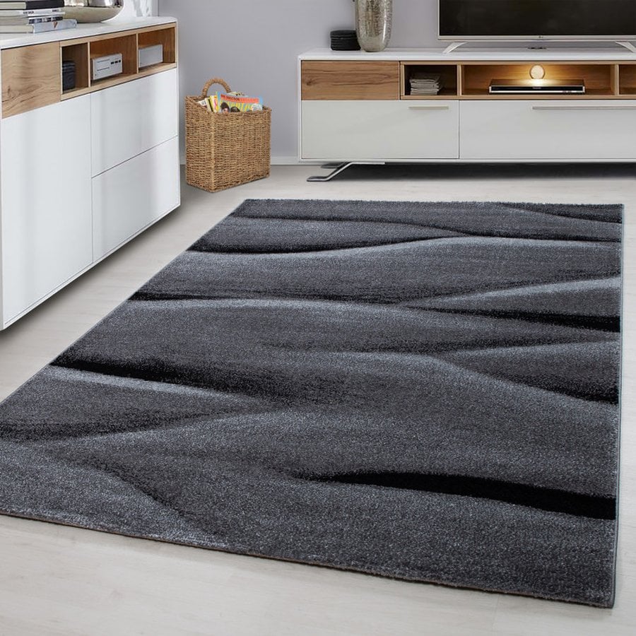 Elijah Gulvtæppe i Sort med Kant fra Rugs by Uniquebeds Home &amp; Living | Flere Størrelser