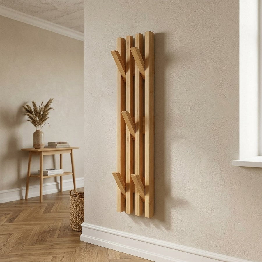 Ember Knagerække i Natur Bambus fra House Nordic | B14xL3,5xH60 cm