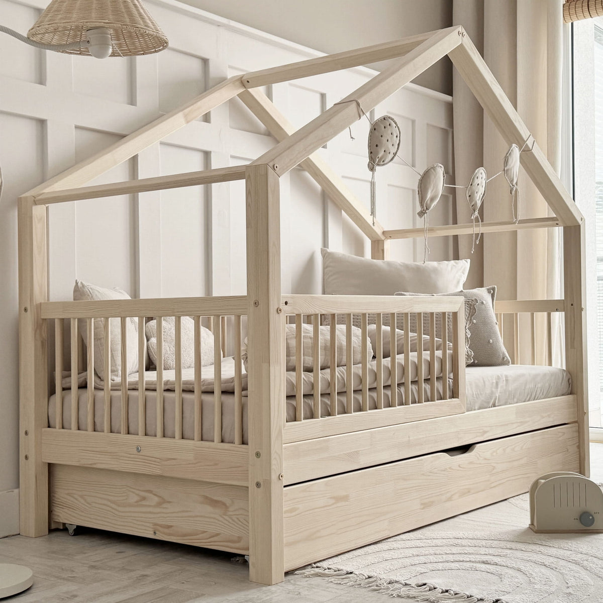 House Alto Plus Husseng med Skuffe i Limet Fyrretræ i Flere Farver fra Raw Kids i farven Natur – fra Unique Beds, Home & Living