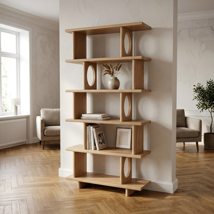 Flow Reol i Natur Egetræ fra Unique Furniture | B95xD38xH181 cm