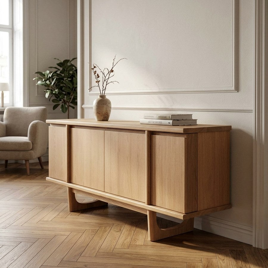 Flow Skænk i Natur Egetræ fra Unique Furniture | B180xD45xH74 cm