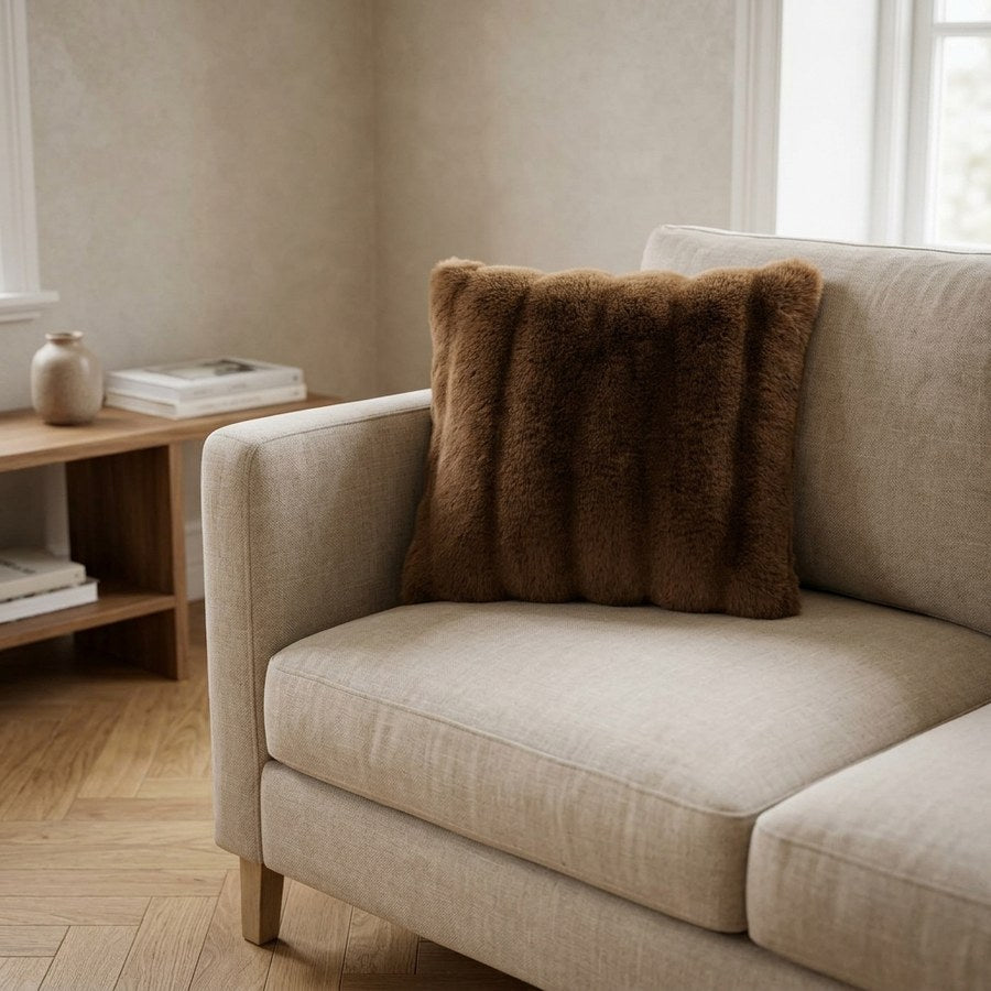 Galena Pude i Brun Imiteret Pels fra House Nordic | B45xH45 cm