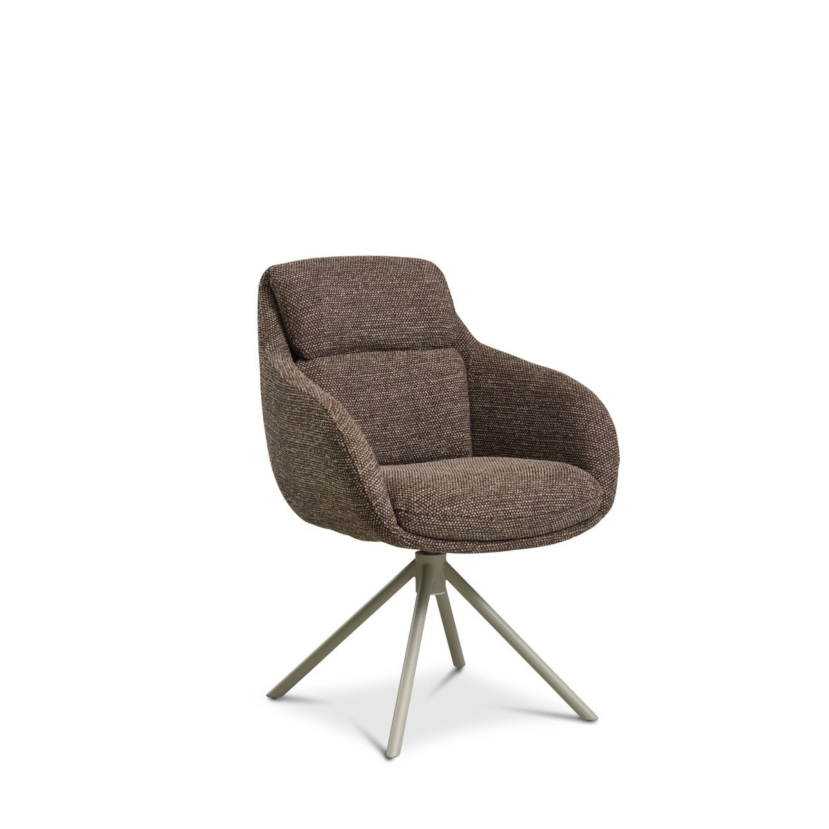 Coco fabric, brown/beige swivel base – Grace spisebordsstol – fra Unique Beds, Home & Living
