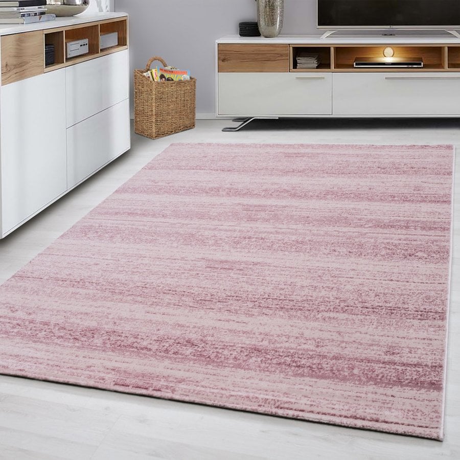 Henry Gulvtæppe i Rosa med Kant fra Rugs by Uniquebeds Home &amp; Living | Flere Størrelser