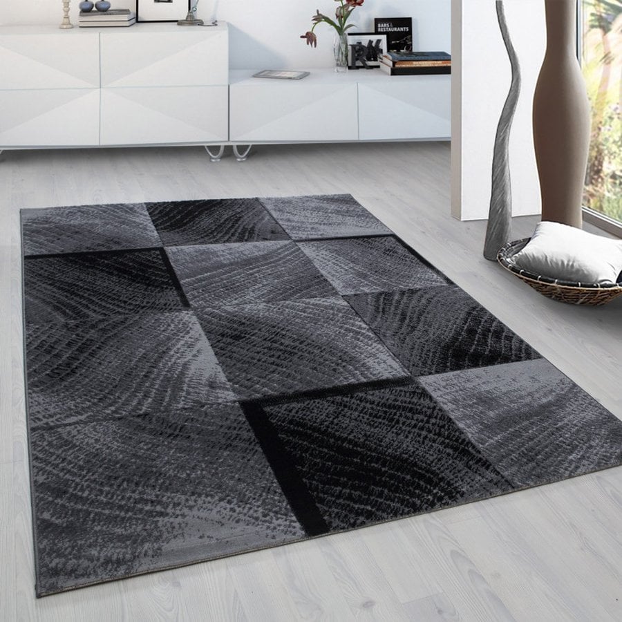 Henry Gulvtæppe i Sort med Kant fra Rugs by Uniquebeds Home &amp; Living | Flere Størrelser