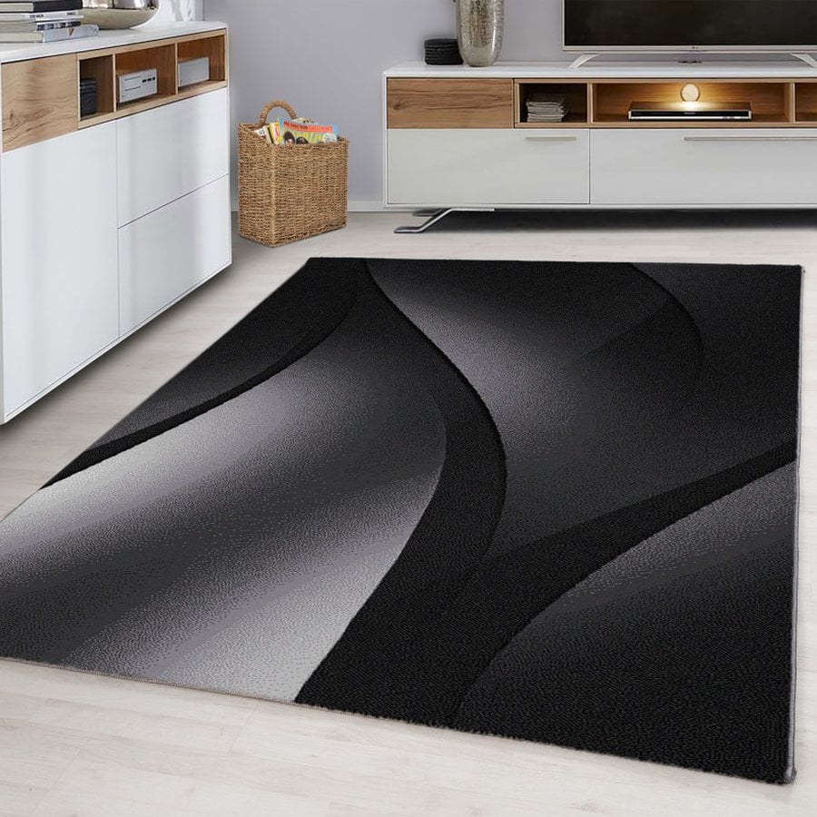 Henry Gulvtæppe i Sort med Kant fra Rugs by Uniquebeds Home &amp; Living | Flere Størrelser