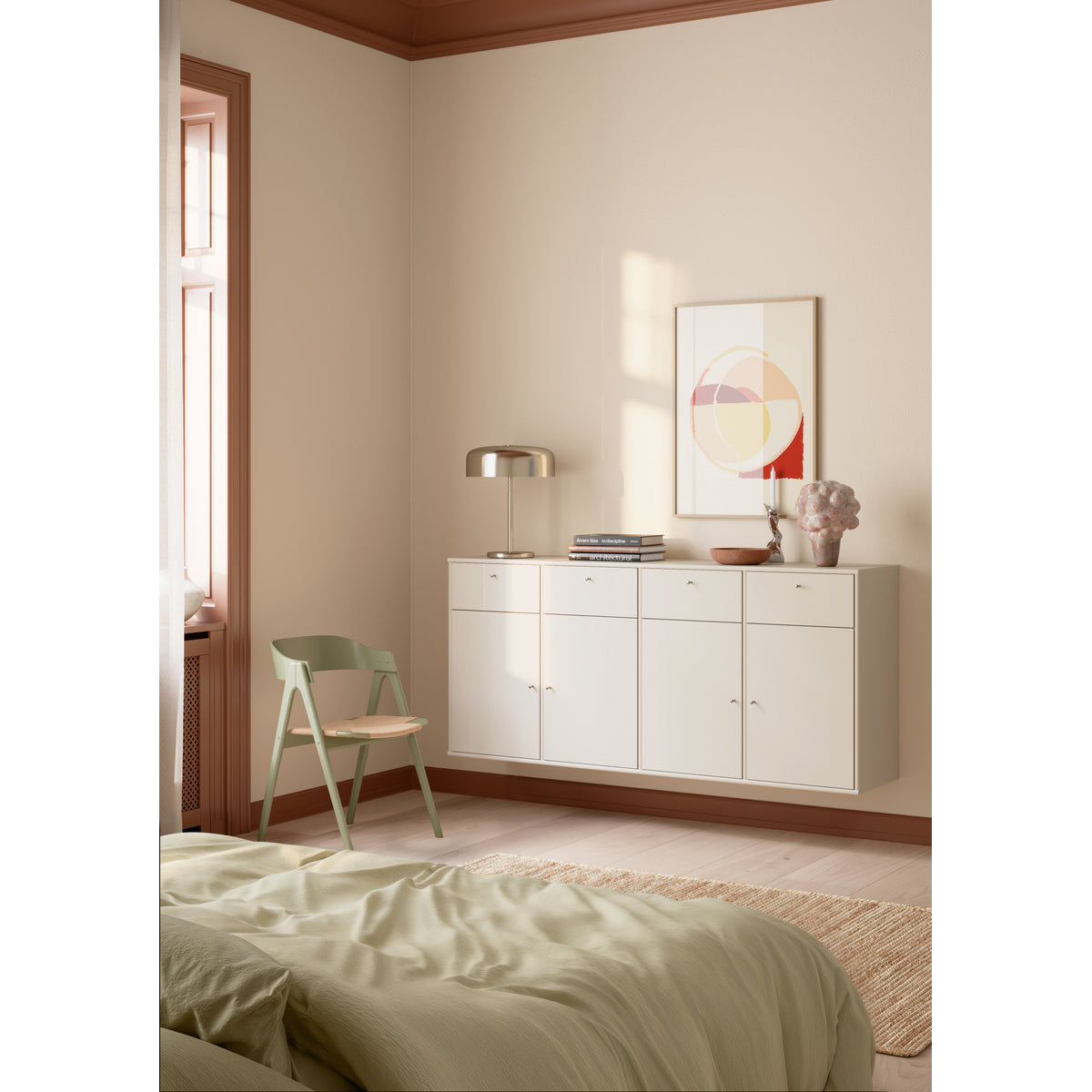 Beige – Høj Åben Skænk med 4 Rum fra Mistral by Hammel – miljøbillede – fra Unique Beds, Home & Living