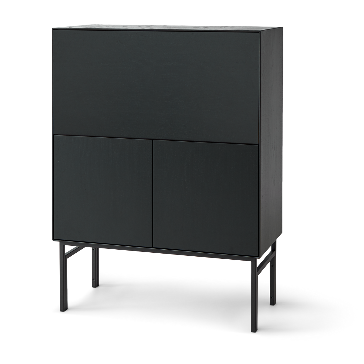 Sort bejdset/Sort – Høj Skænk / Barskab med 2 Låger samt Klap fra Edge by Hammel – fra Unique Beds, Home & Living