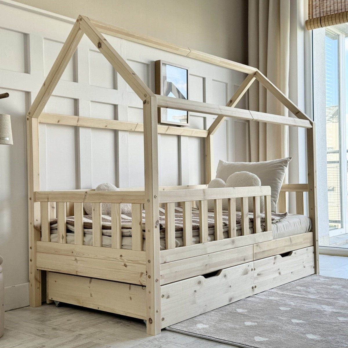 Husseng Blanco Plus med Skuffe i Massivt Fyrretræ fra Raw Kids, billede 1 fra Unique Beds, Home & Living