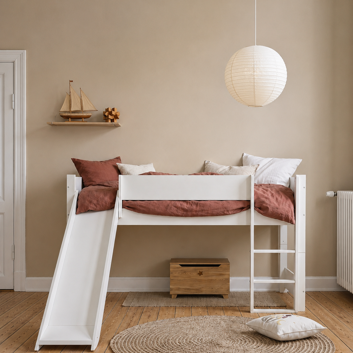 Huxie halvhøj seng Aton med rutsjebane fra Manis-h – fra Unique Beds, Home & Living