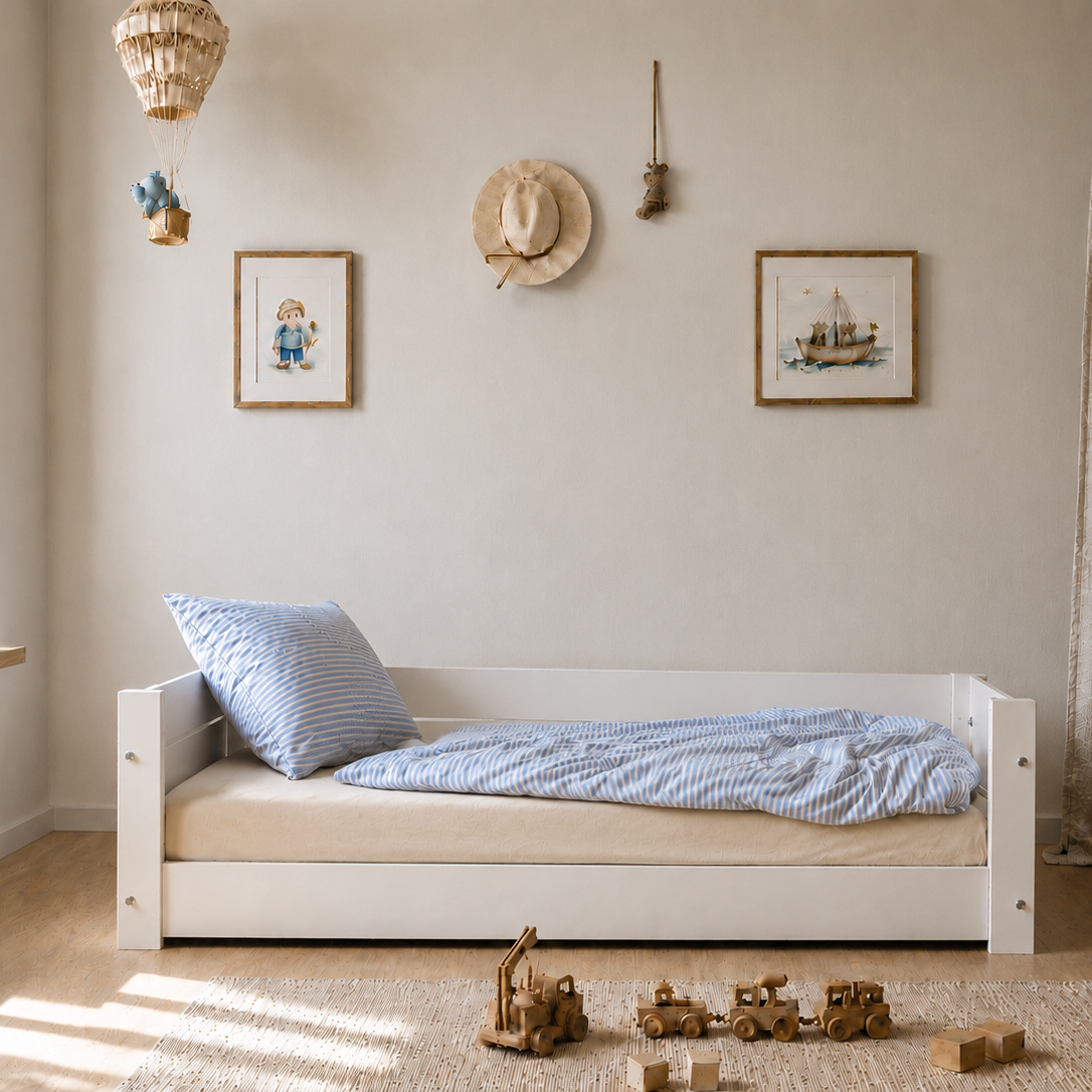 Huxie Montessori gulvseng med lamelbund fra Manis-h | White - 1 – fra Unique Beds, Home & Living
