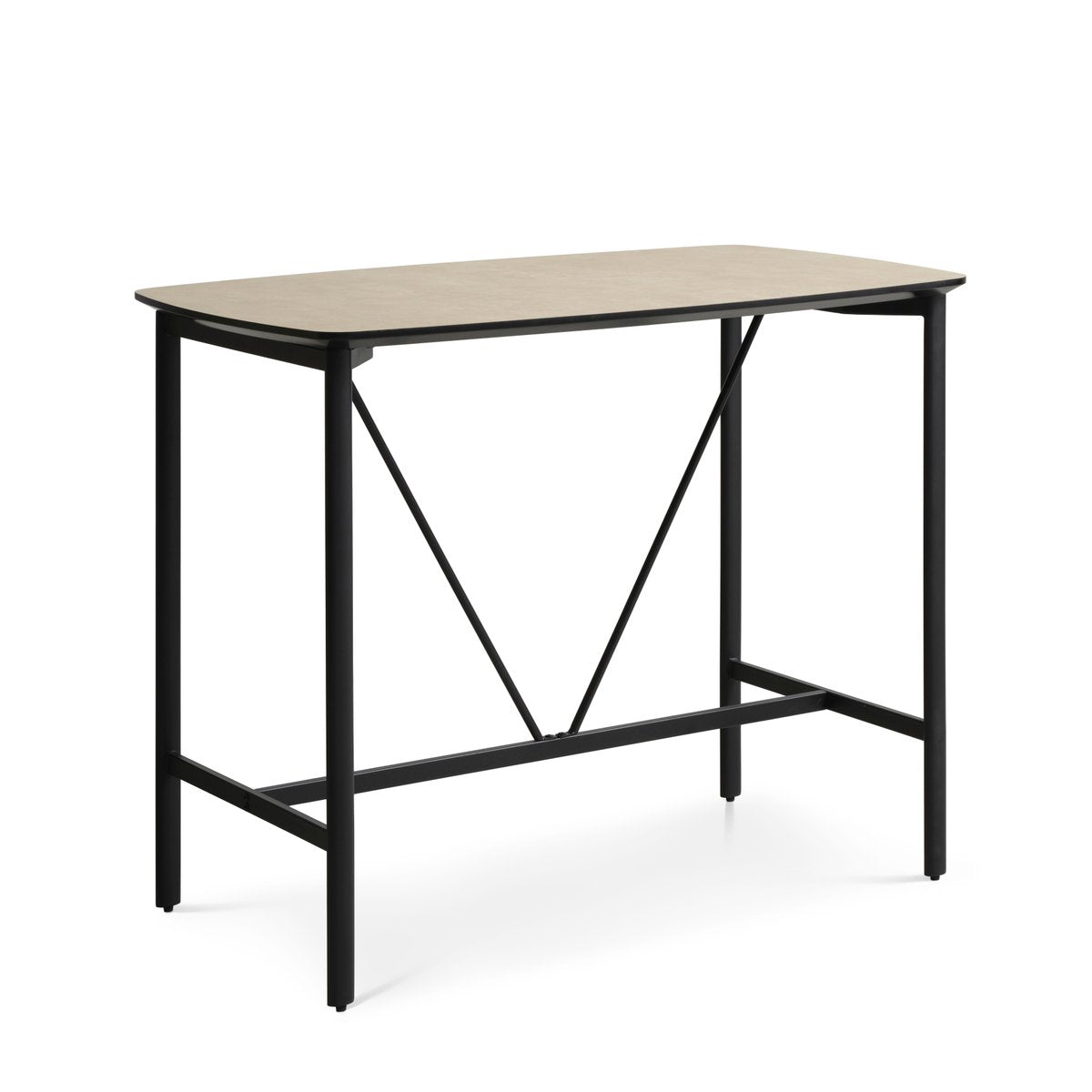 HPL beige/93 cm black metal legs – Indian barbord – fra Unique Beds, Home & Living