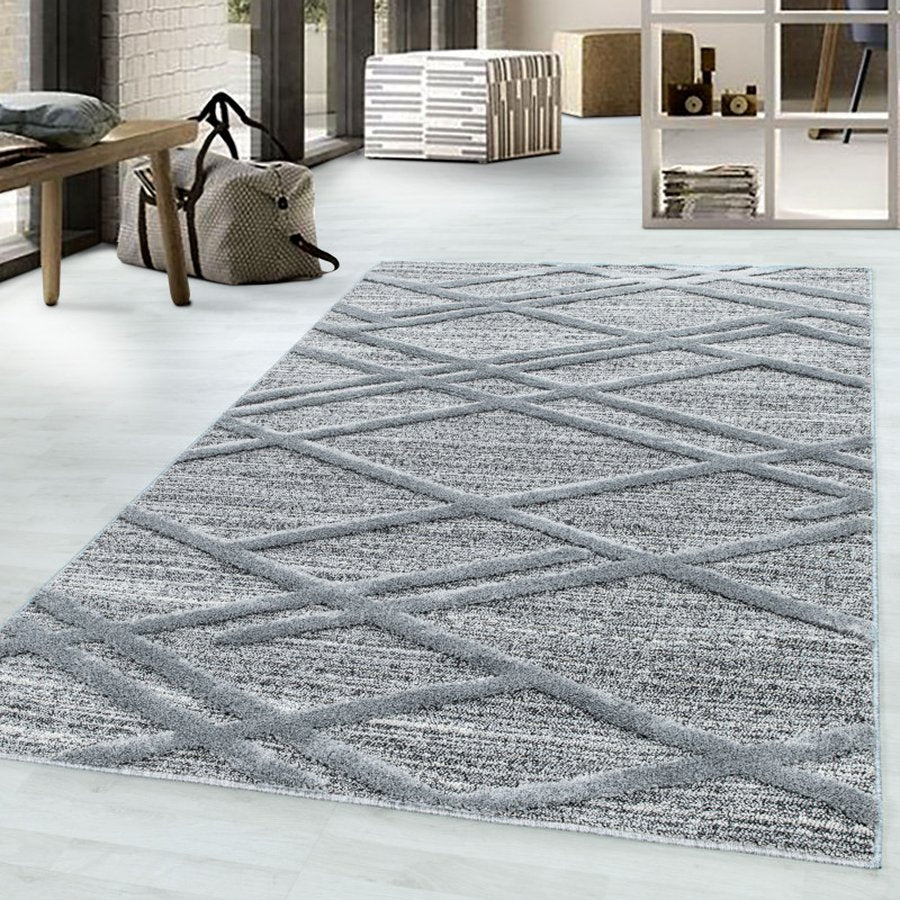 Jack Gulvtæppe i Grå med Kant fra Rugs by Uniquebeds, Home &amp; Living | Flere Størrelser i Firkantet &amp; Rund