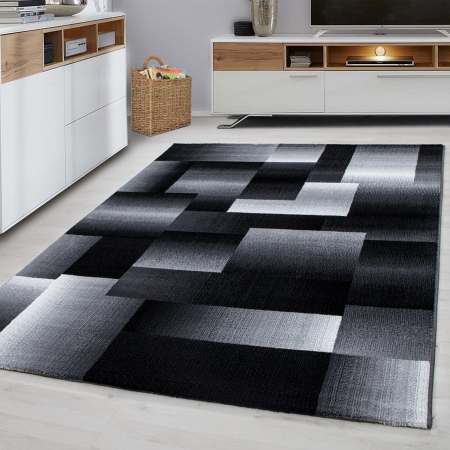 Jackson Gulvtæppe i Sort med Kant fra Rugs by Uniquebeds Home &amp; Living | Flere Størrelser