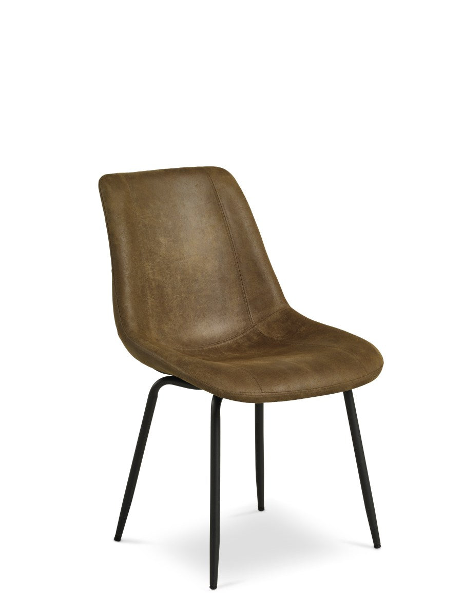 micro leather bull, moss green/black frame base – Jade spisebordsstol fra Unique Beds, Home & Living