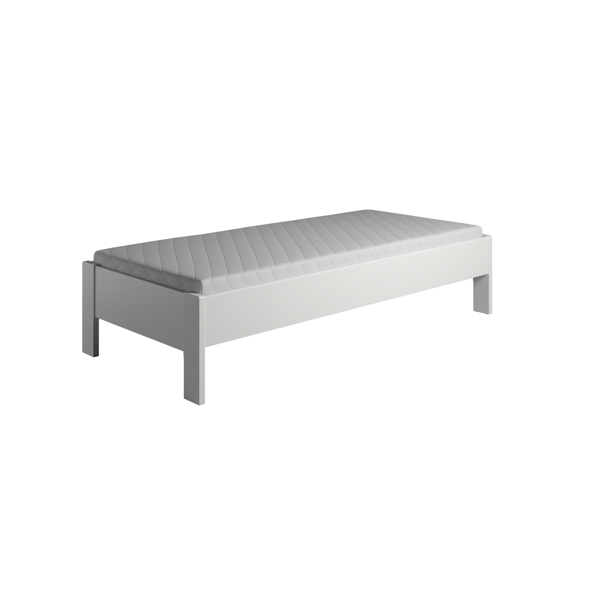 Sengeramme 420 uden gavl i hvid fra Kaagaard – enkeltseng – produktbillede – fra Unique Beds, Home & Living