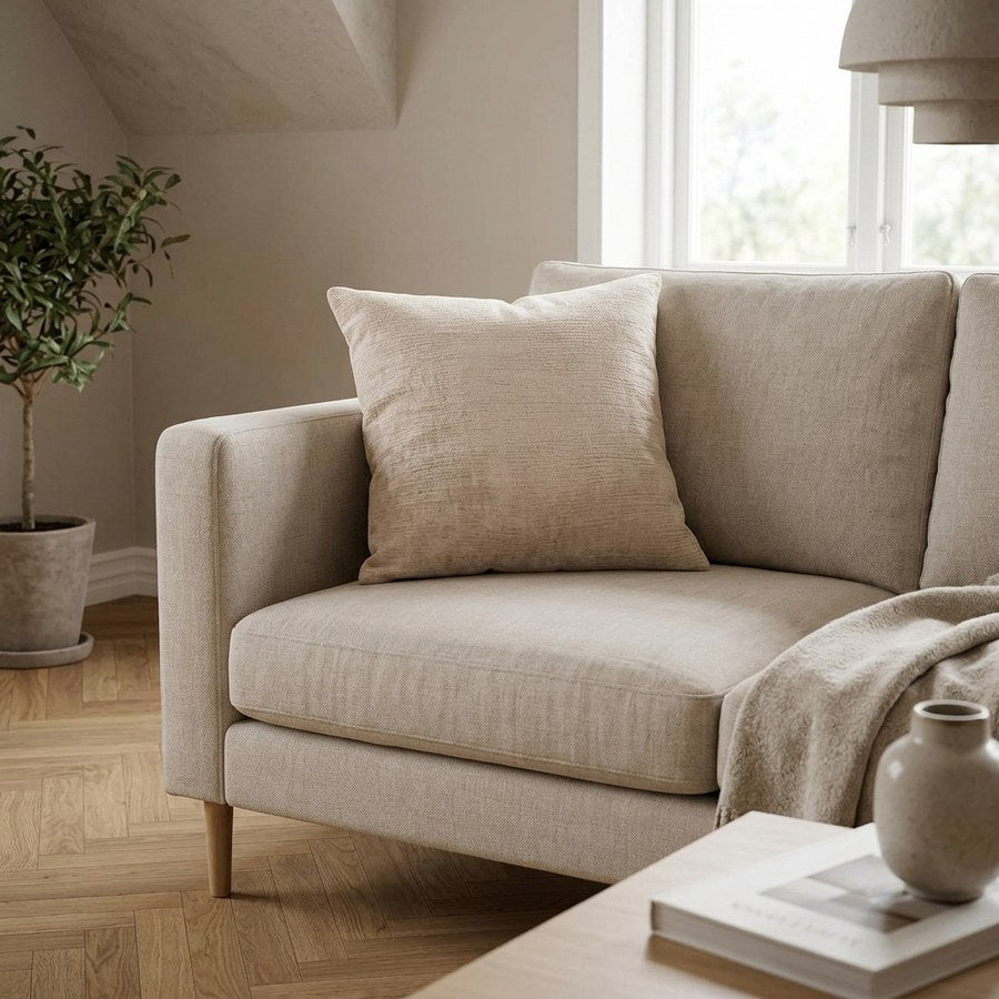 Leros Pude i Beige Viskose fra House Nordic | B45xH45 cm