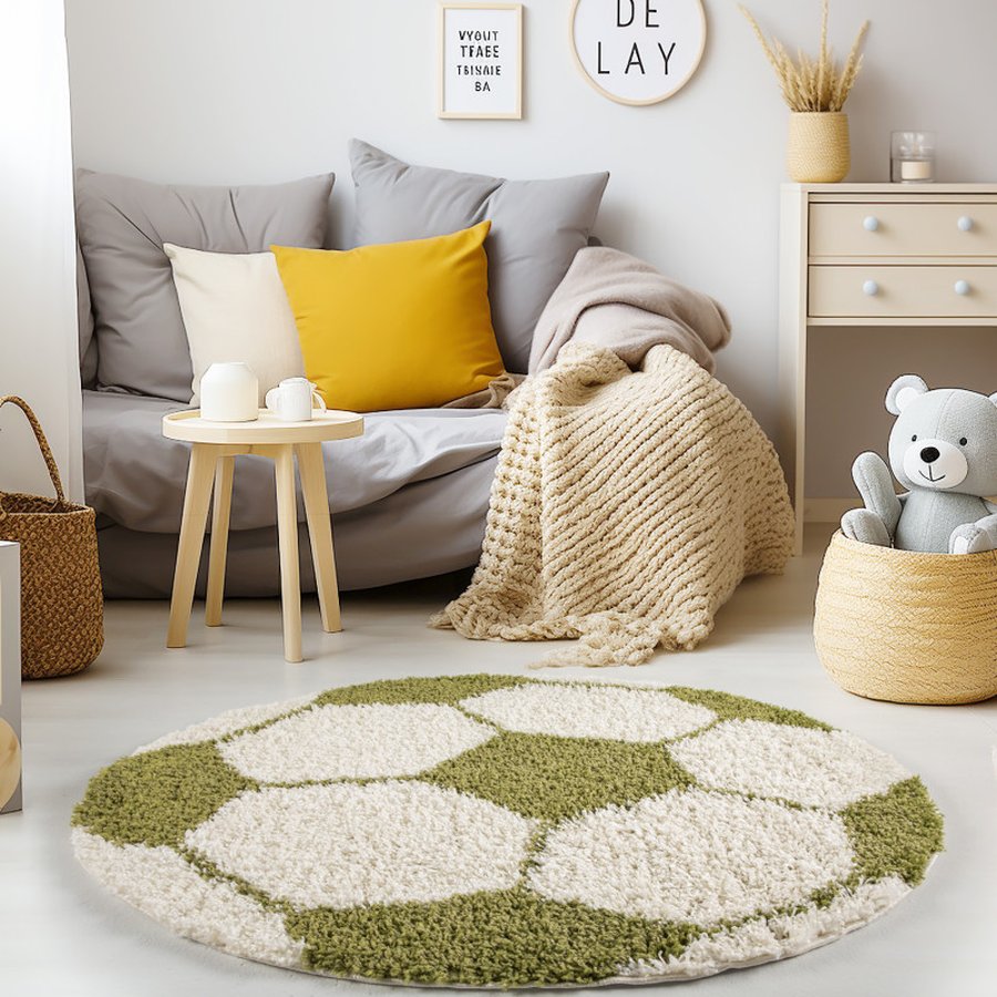 Lucas Gulvtæppe i Grøn med Kant fra Rugs by Uniquebeds Home &amp; Living | Flere Størrelser i Rund