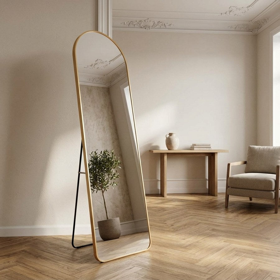 Madrid Spejl i Messing Aluminium fra House Nordic | B40xL3xH150 cm