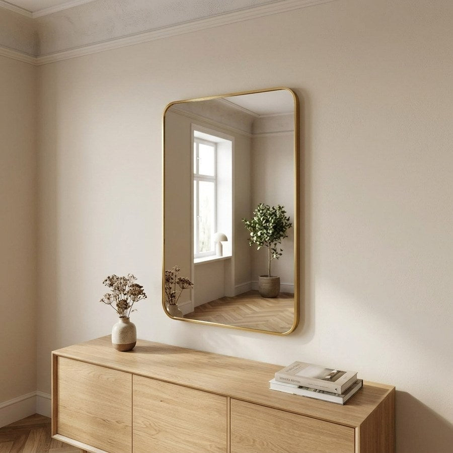Madrid Spejl i Messing Aluminium & Glas fra House Nordic | B50xL3xH70 cm