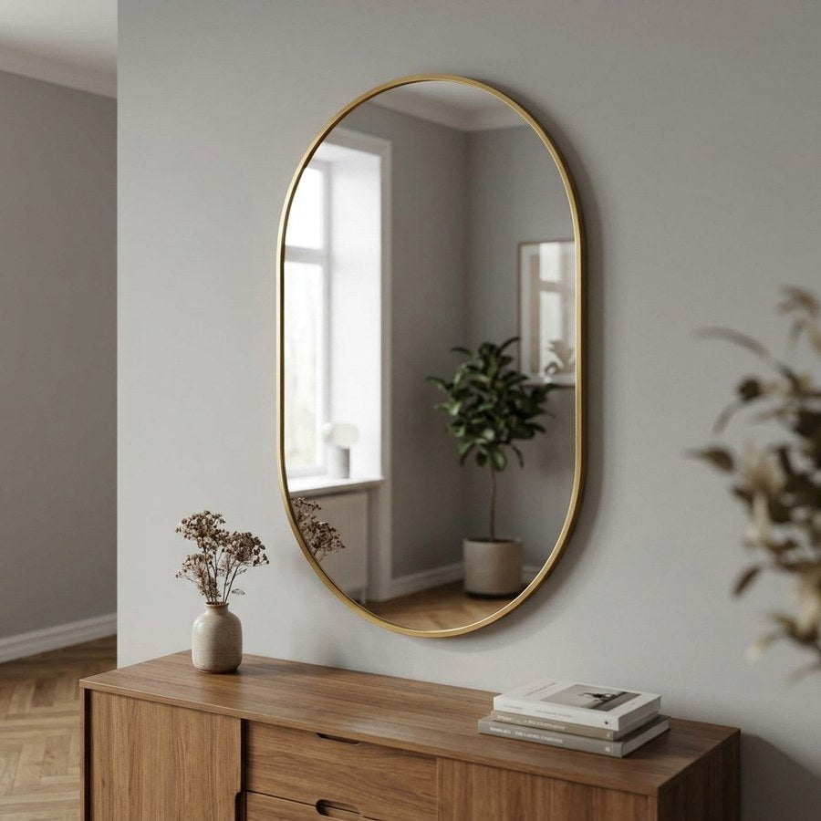 Madrid Spejl i Messing Aluminium & Glas fra House Nordic | B50xL3xH80 cm