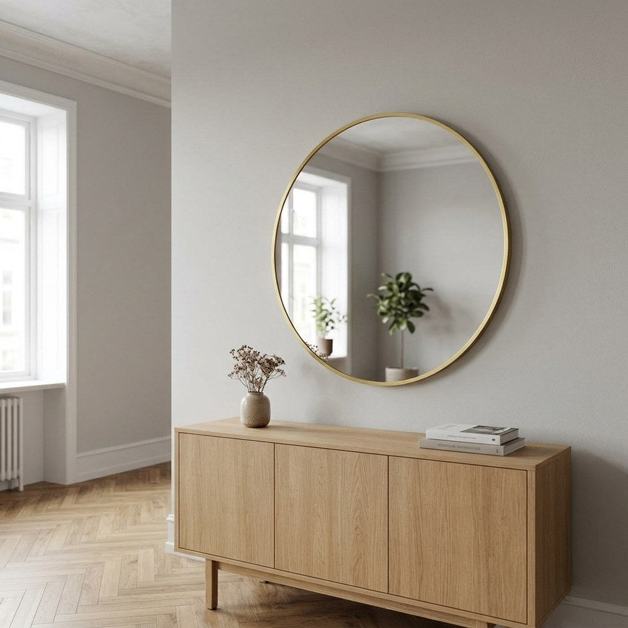 Madrid Spejl i Messing Aluminium & Glas fra House Nordic | Ø60 cm