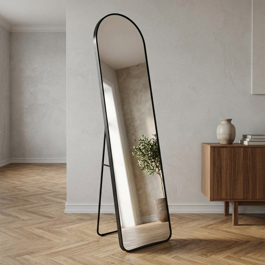 Madrid Spejl i Sort Aluminium & Glas fra House Nordic | B40xL3xH150 cm