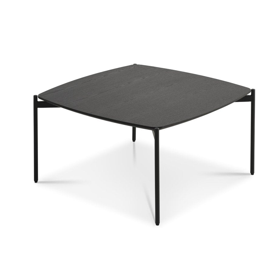 Malta Sofabord i Sort Aske Finer & Sort Metalstel fra Lexpo Living | 80x80x42/50 cm