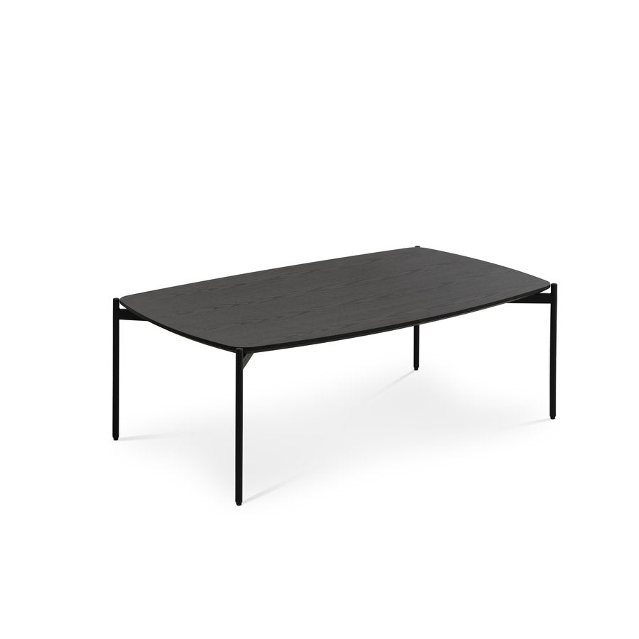 Malta Sofabord i Sort Aske Finer & Sort Metalstel fra Lexpo Living | 120x70x42/50 cm