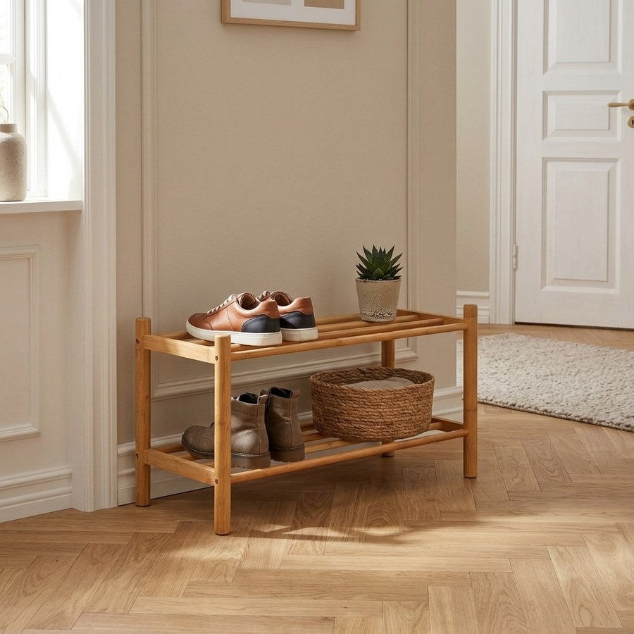 Manaus Skohylde i Natur Bambus fra House Nordic | B70xL27xH33 cm