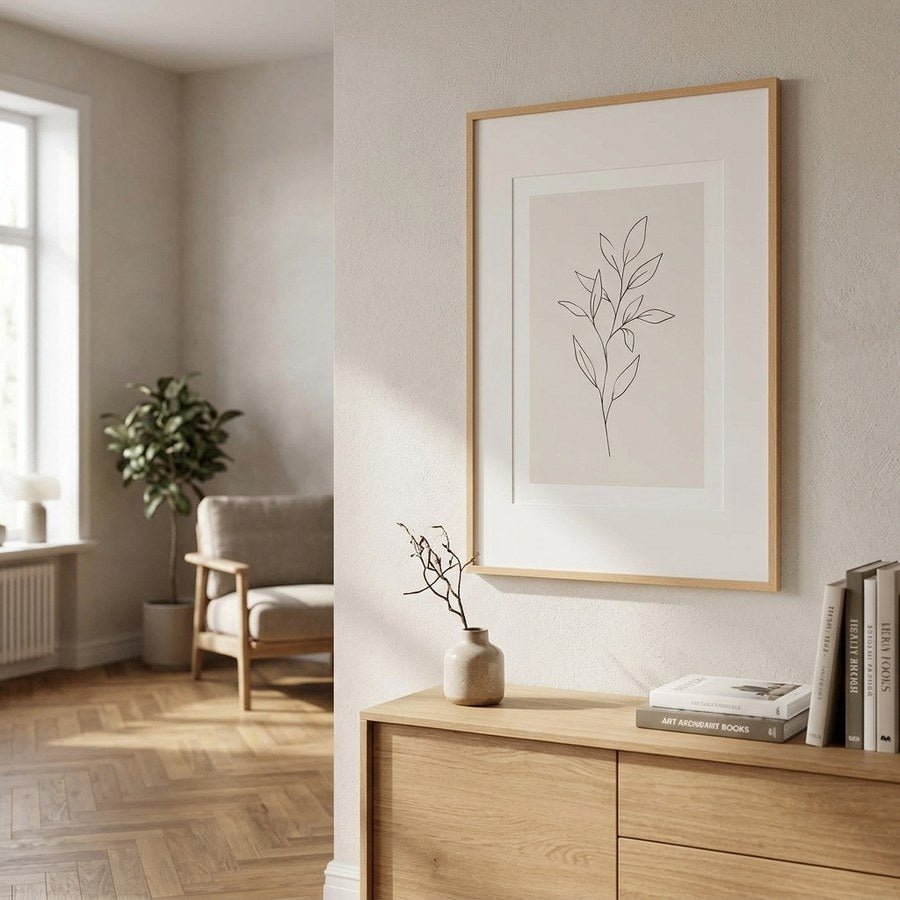 Marbella Ramme i Natur MDF & Glas fra House Nordic | B70xL100xH1,8 cm