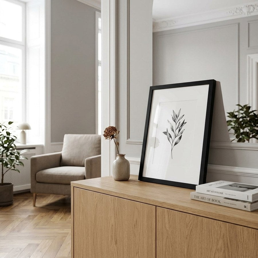Marbella Ramme i Sort MDF & Glas fra House Nordic | B21xL30xH1,8 cm