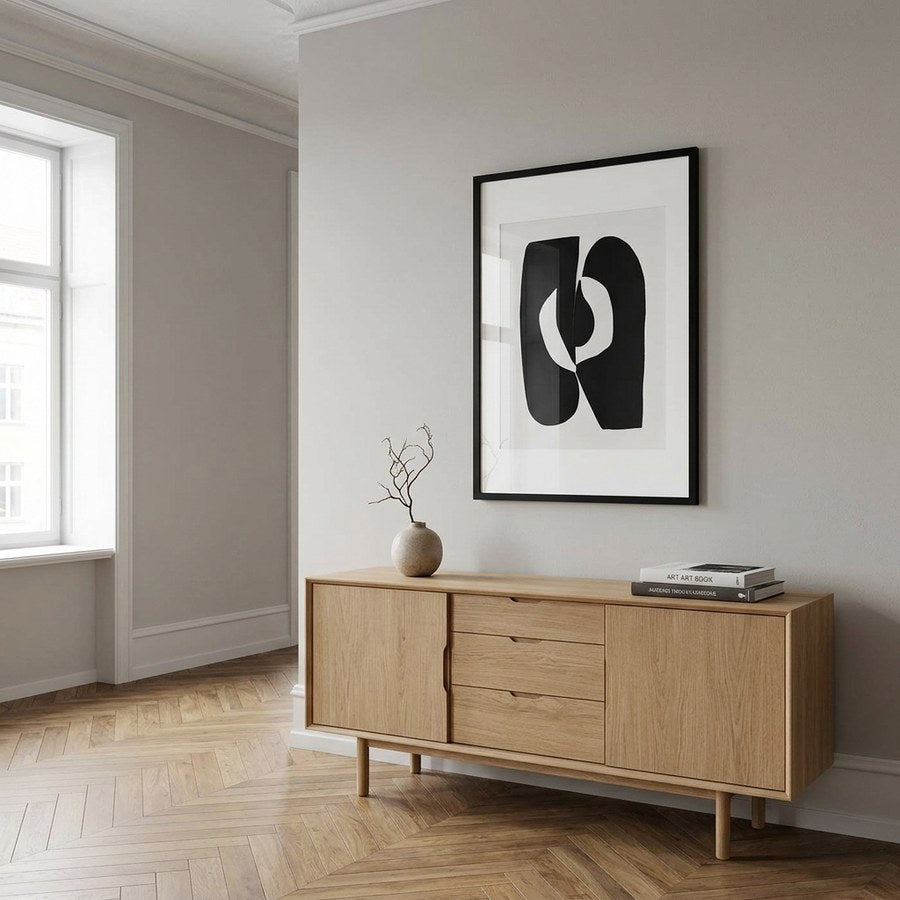 Marbella Ramme i Sort MDF & Glas fra House Nordic | B50xL70xH1,8 cm