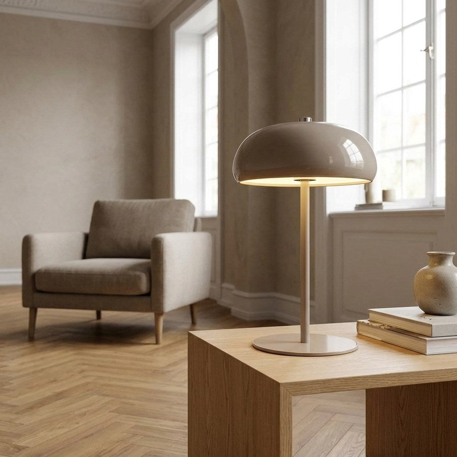 Margate Bordlampe i Taupe Metal fra House Nordic | Ø16xH23 cm