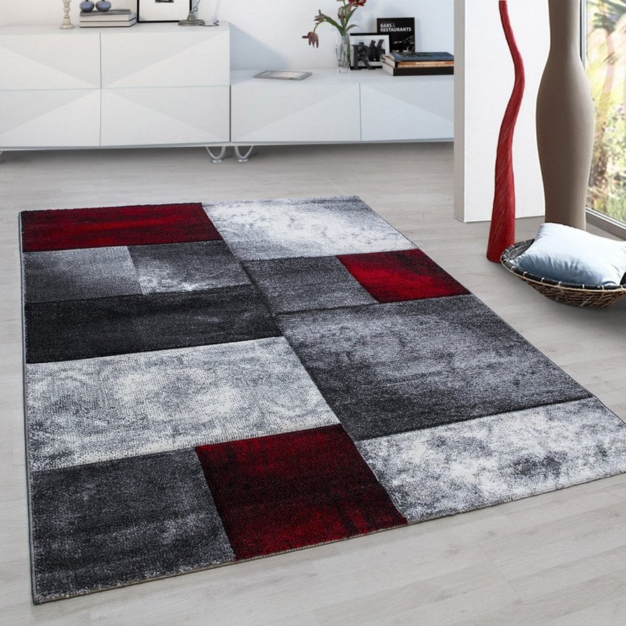 Mason Gulvtæppe i Rød med Kant fra Rugs by Uniquebeds Home &amp; Living | Flere Størrelser