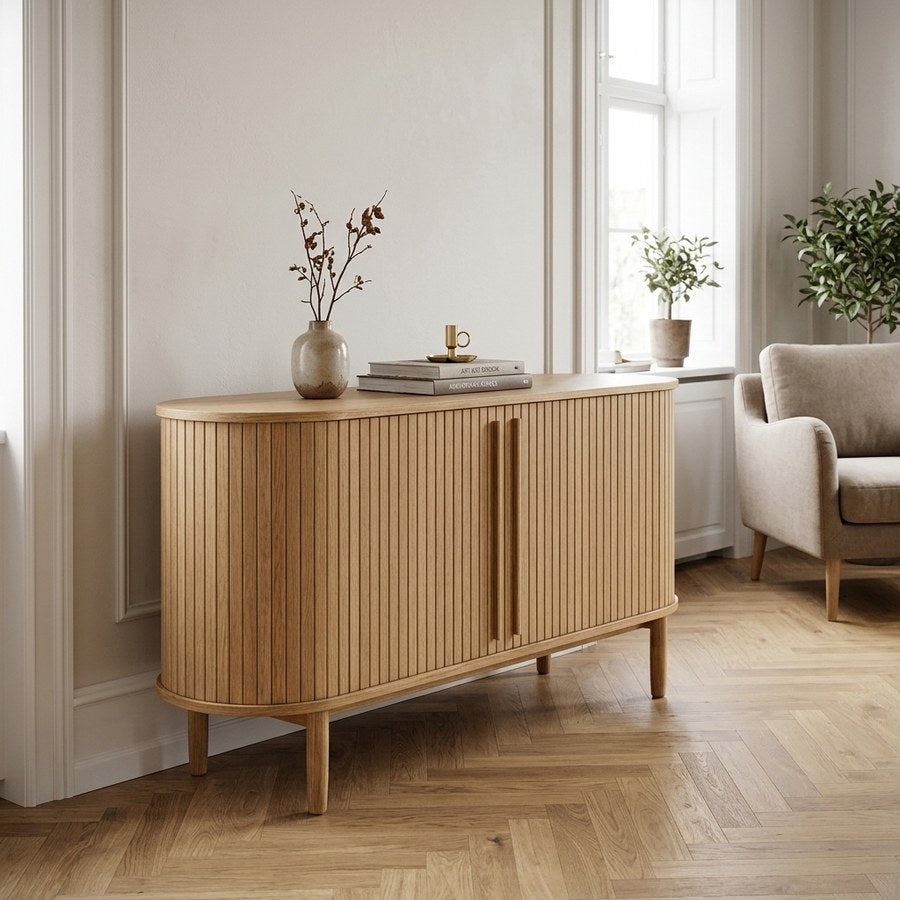 Meta Skænk i Natur Egetræ fra Unique Furniture | B140xD45xH76 cm