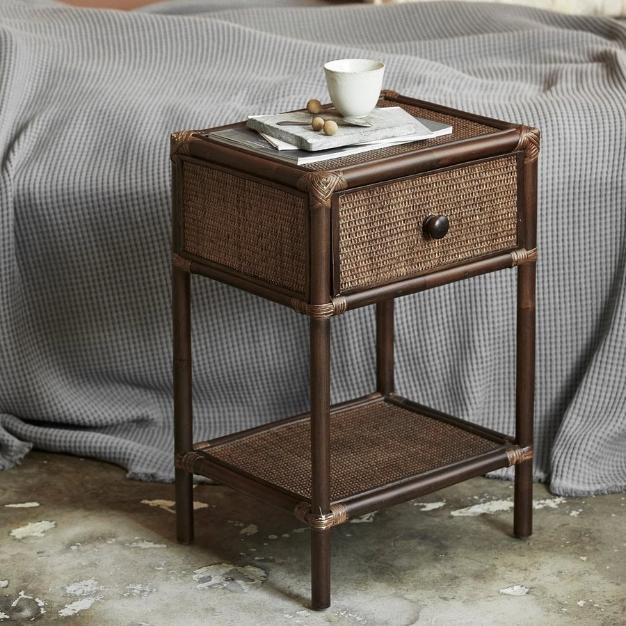 HAYES Sidebord i Mørk Rattan fra Nordal | 44x35x65 cm
