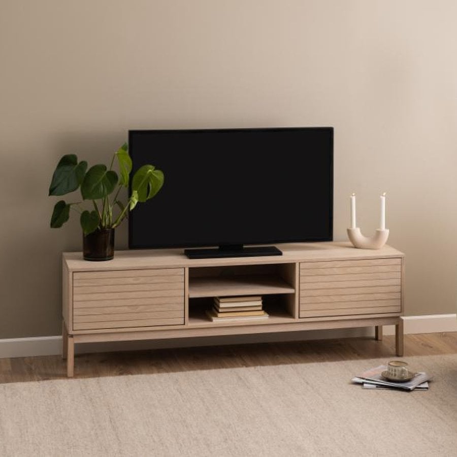 Linley Tv Bord Hvidpigmenteret Egetræ Lamel