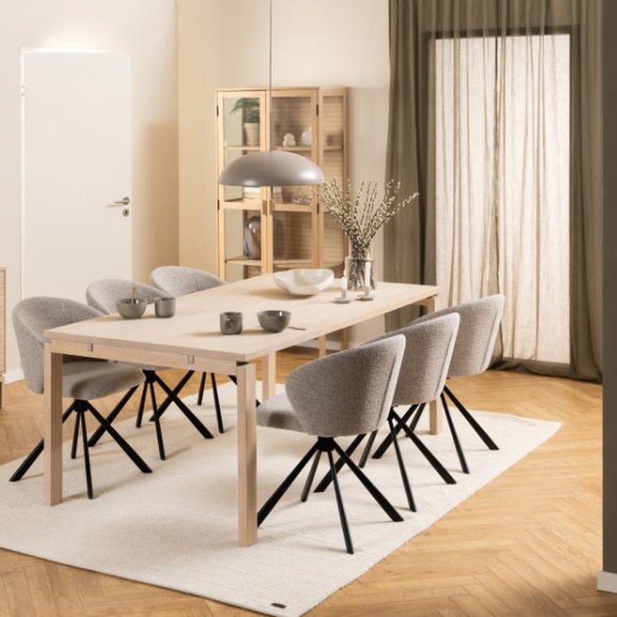 Linley Vitrine Hvidpigmenteret Egetræ Lamelbagside Stel