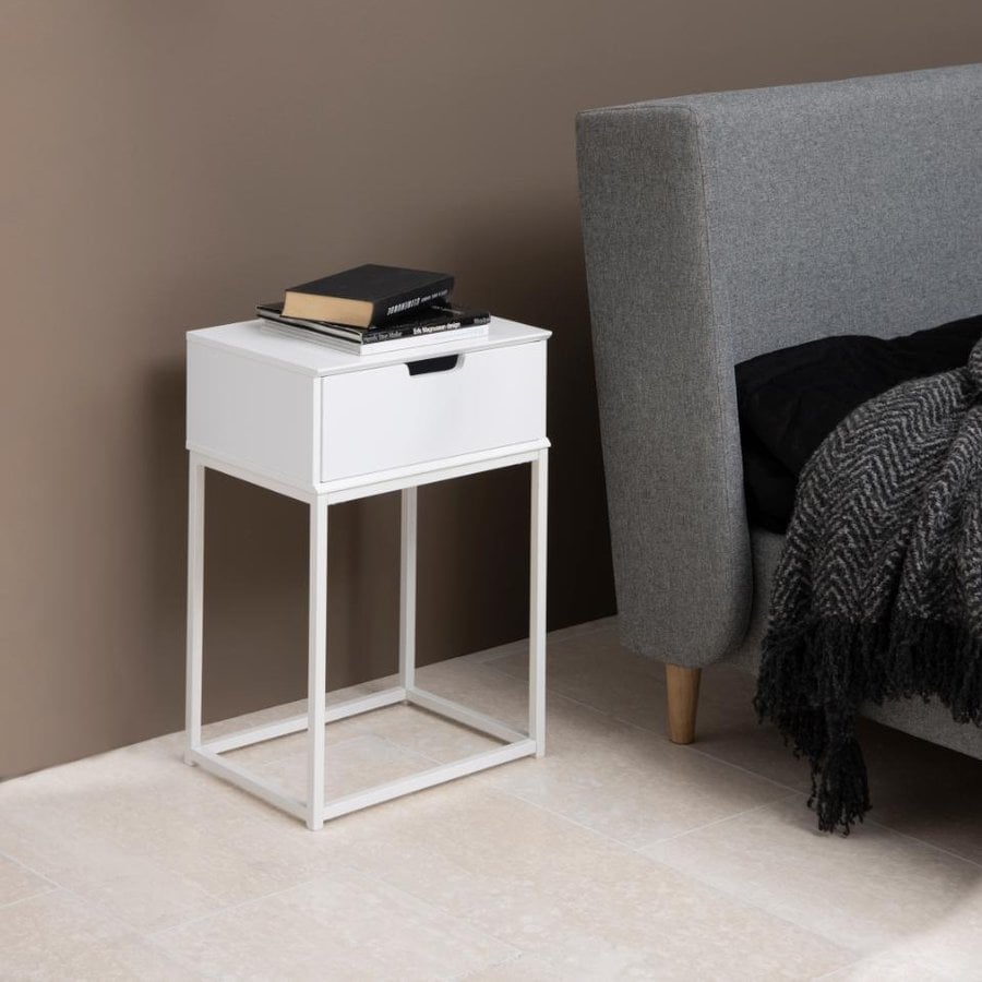 Mitra Natbord Hvid Mdf Stel Hvid
