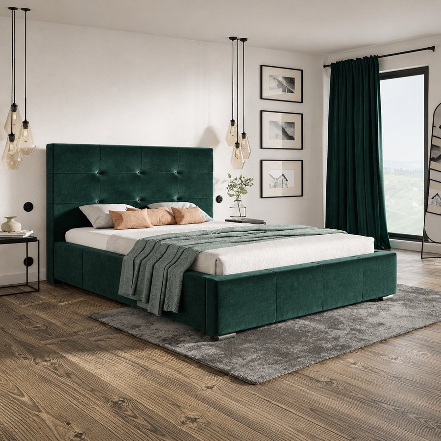 Superior Model 5 Polstret Sengeramme Med Opbevaring Fra CozyQuilt Sleep | Håndlaves i Møbelstof, Fløjl, Velour & Læder – fra Unique Beds, Home & Living