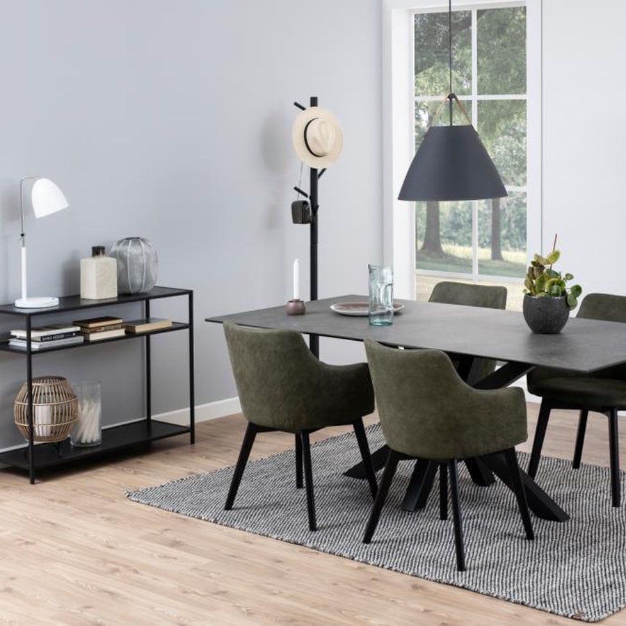 Seaford Konsolbord Sort Ask Melamin Hylder