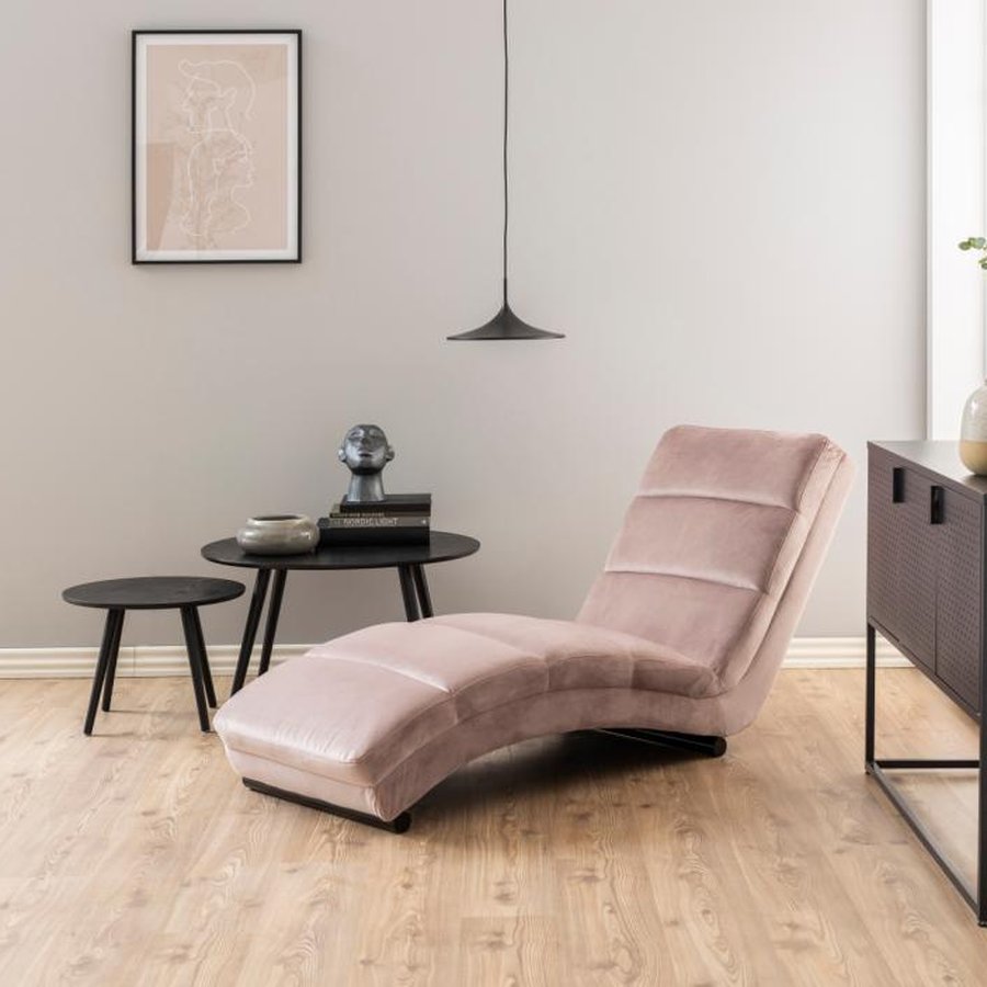 Slinky Chaiselong Dusty Rose Stof Horisontal