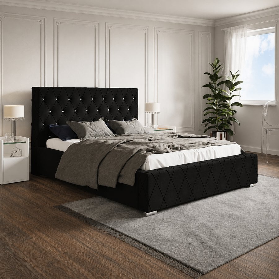 Superior Model 4 Polstret Sengeramme Med Opbevaring Fra CozyQuilt Sleep | Håndlaves i Møbelstof, Fløjl, Velour & Læder – fra Unique Beds, Home & Living