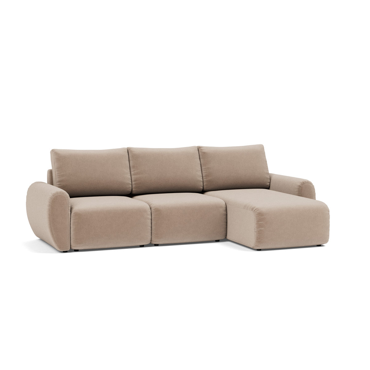 417 Esina Mocha – Curve – Norum Sovesofa med Chaiselong fra Innovation Living – som sofa fra Unique Beds, Home & Living