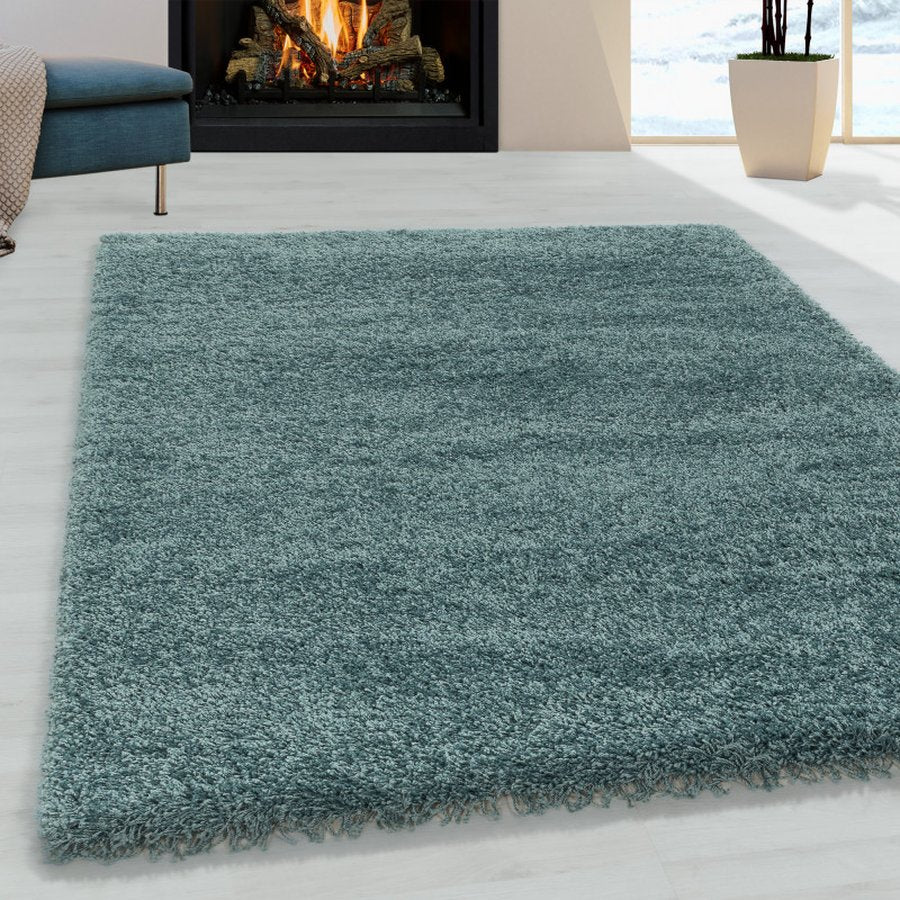 Oliver Gulvtæppe i Blå med Kant fra Rugs by Uniquebeds, Home &amp; Living | Flere Størrelser i Firkantet &amp; Rund